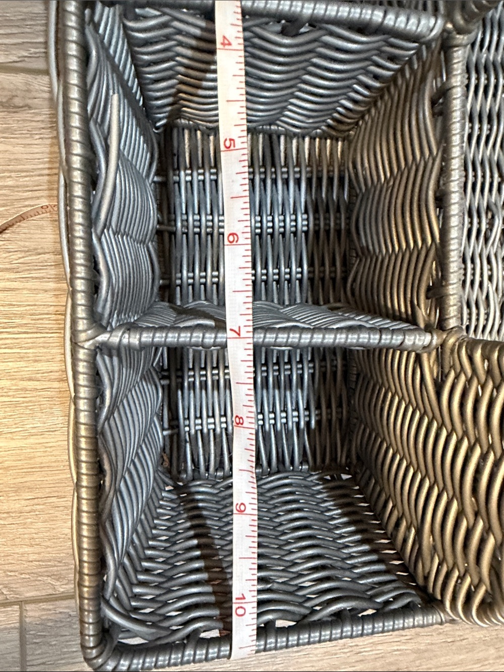 Gray Woven Storage Basket - Handled Home Accent - Picture 3 of 4